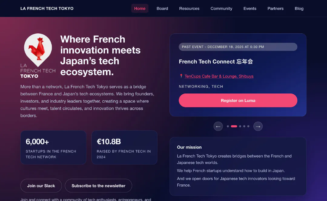 La French Tech Tokyo website